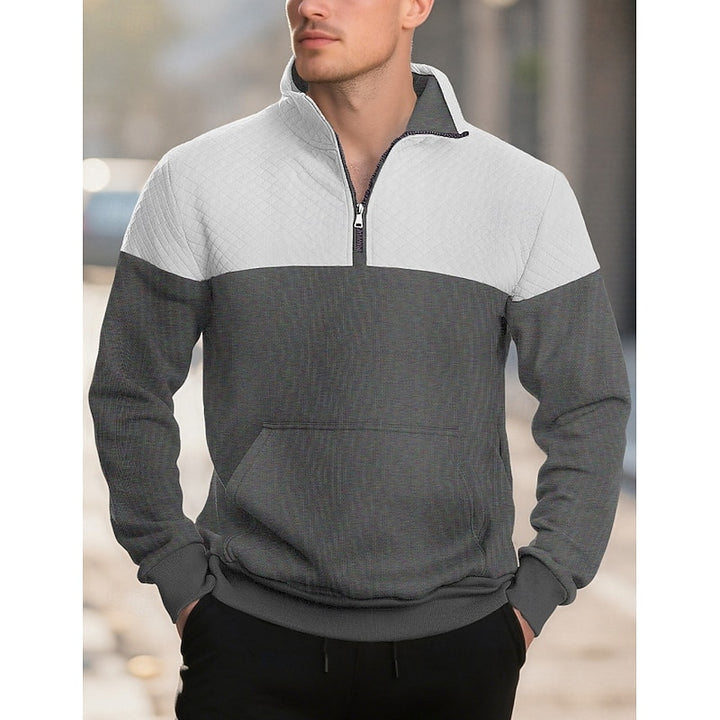 Braxton | Textured Quarter-Zip Sweatshirt