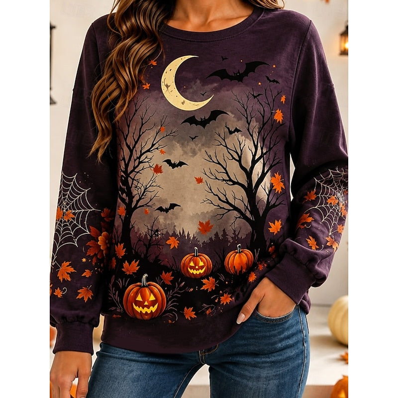 Rosalyn | Halloween Moonlit Pumpkin Sweatshirt