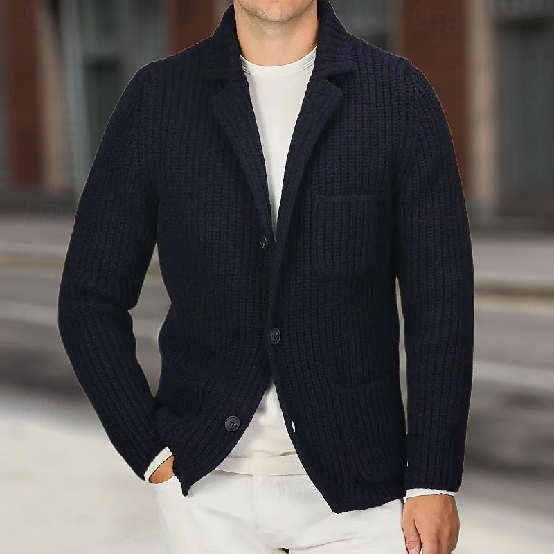 Callen | Ribbed Stand-Collar Cardigan