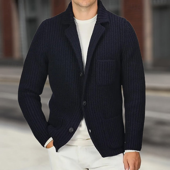 Callen | Ribbed Stand-Collar Cardigan