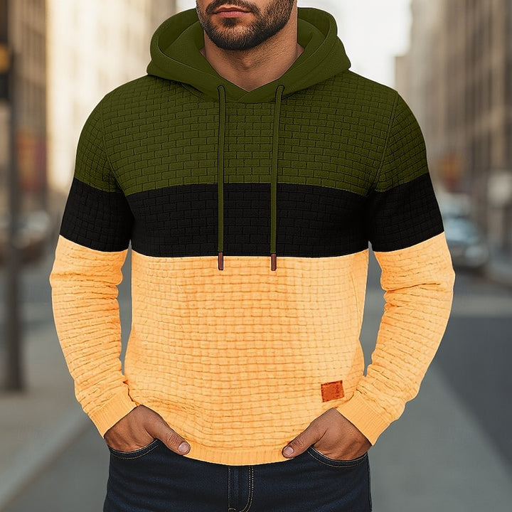 Hollis | Color-Block Textured Hoodie
