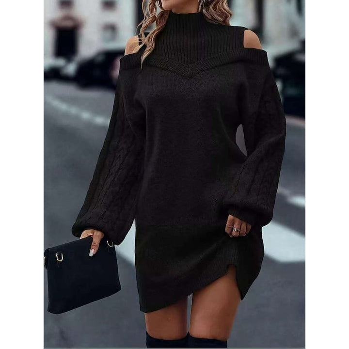 Winifred | Cold-Shoulder Turtleneck Sweater Dress