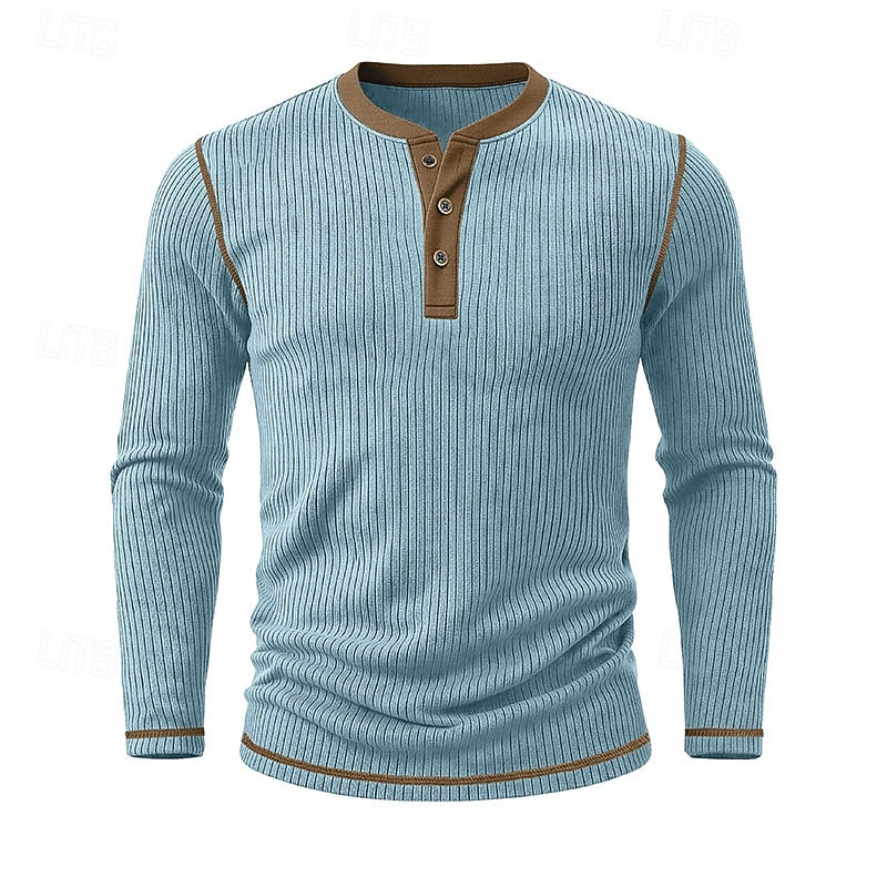 Jared | Ribbed Henley Shirt