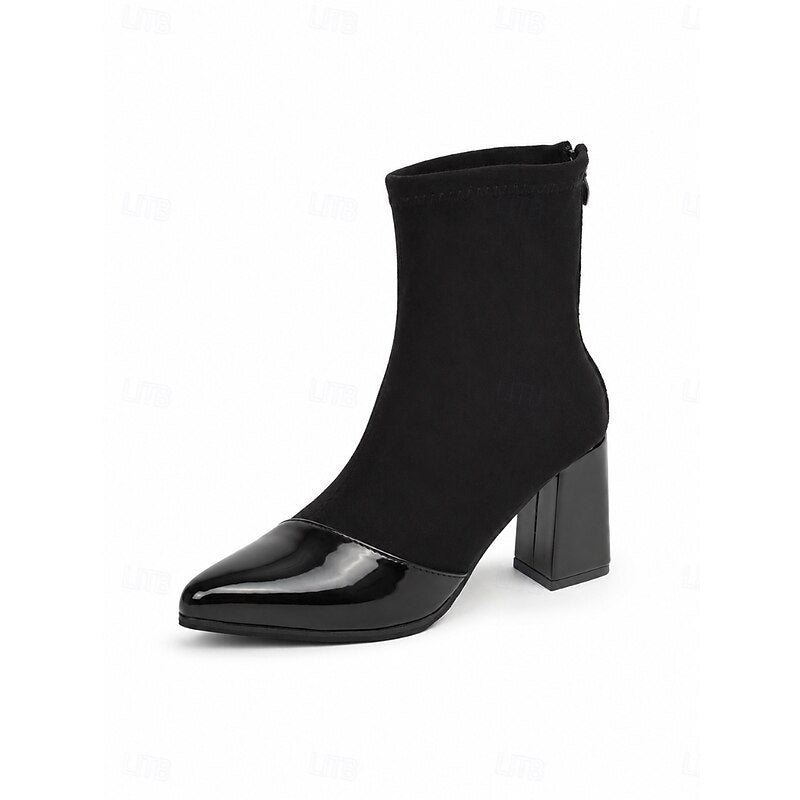 Beatrix | Cap-Toe Chunky Heel Ankle Boots