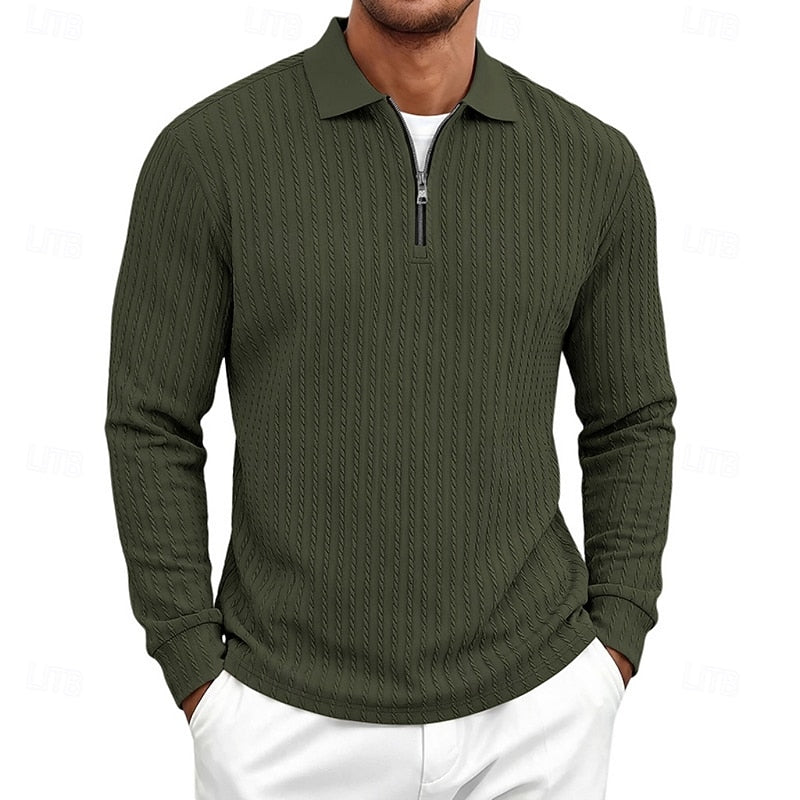 Rhett Textured Quarter-Zip Polo Shirt