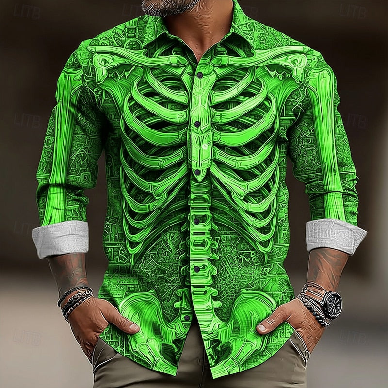 Ambrose | Halloween Skeleton Button-Up Shirt