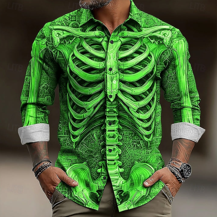 Ambrose | Halloween Skeleton Button-Up Shirt