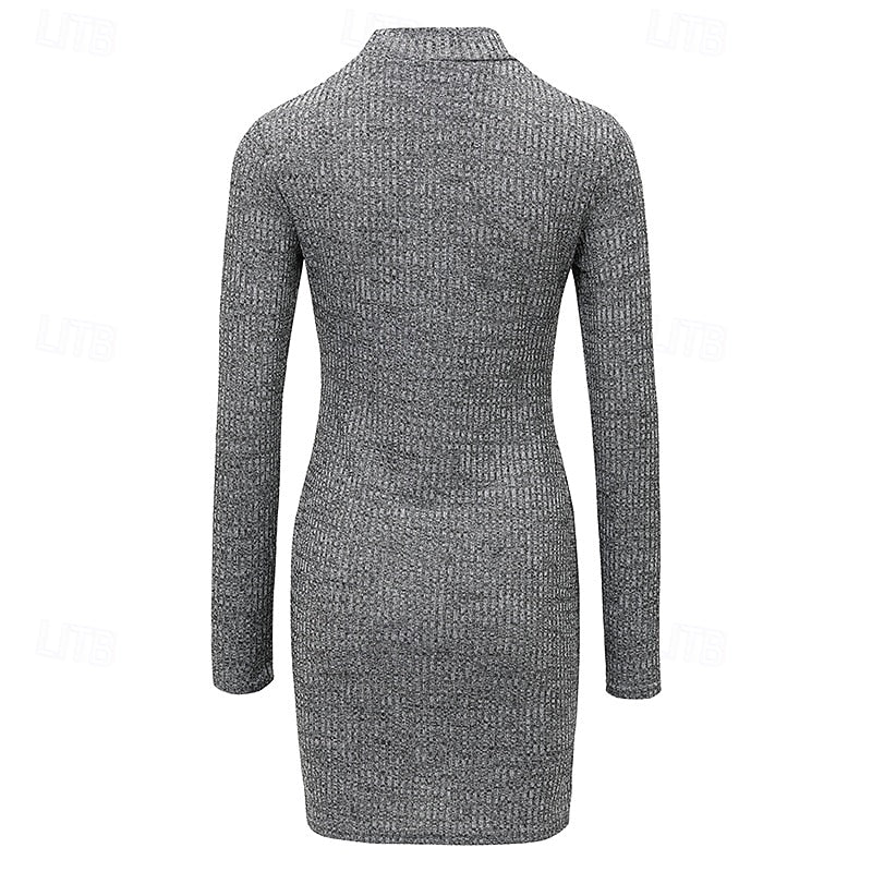 Harper | Ribbed Turtleneck Sweater Dress