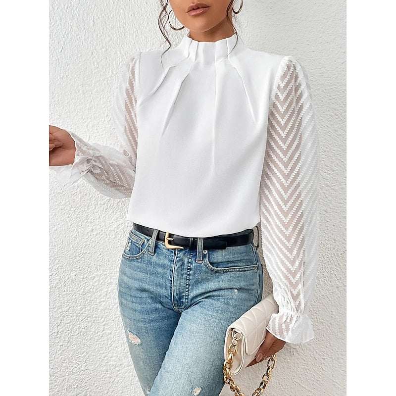 Elspeth | Elegant High-Neck Blouse
