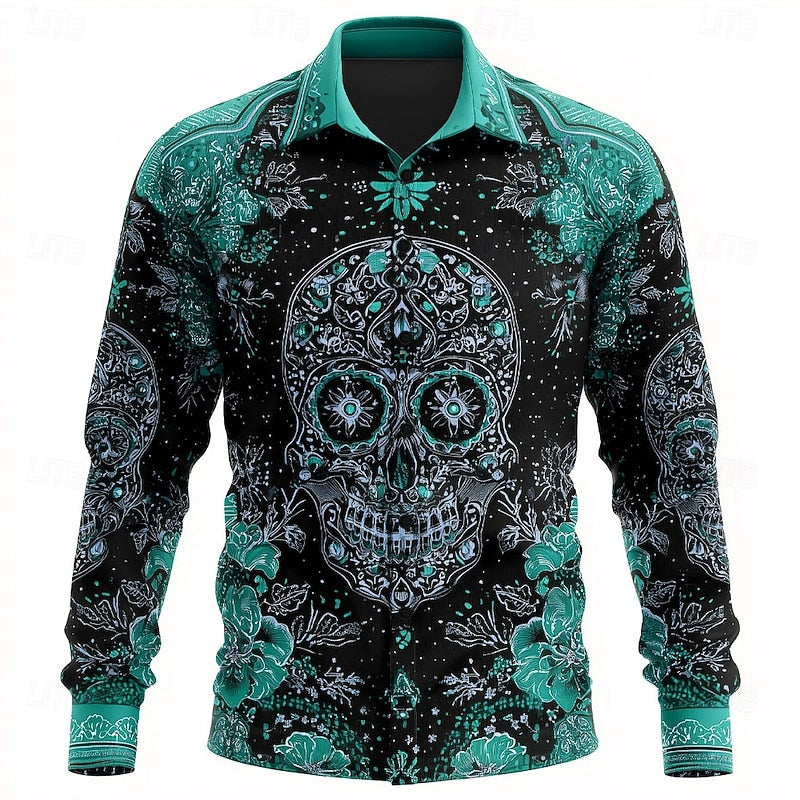 Dario | Halloween Skull Button-Up Shirt