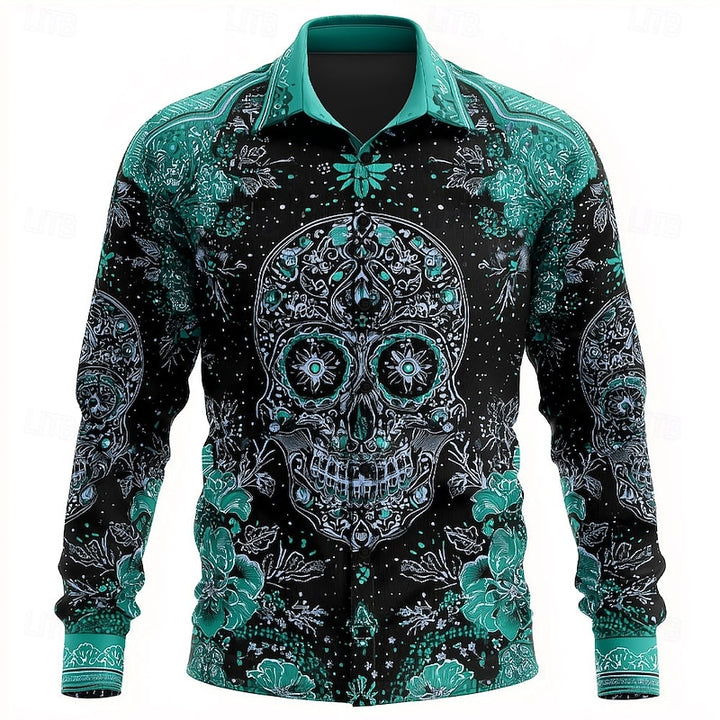 Dario | Halloween Skull Button-Up Shirt