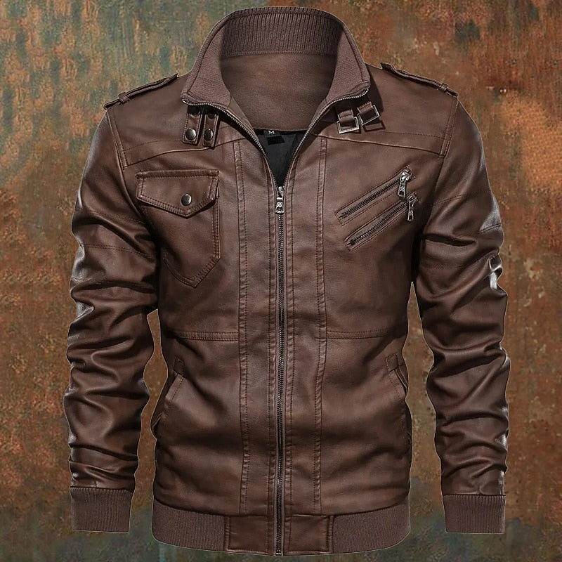 Franklin | Rugged Stand-Collar Biker Jacket