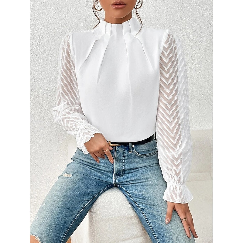 Elspeth | Elegant High-Neck Blouse