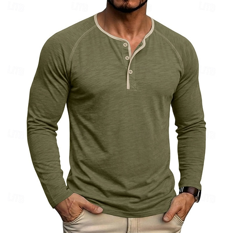 Owen | Classic Button Henley Shirt