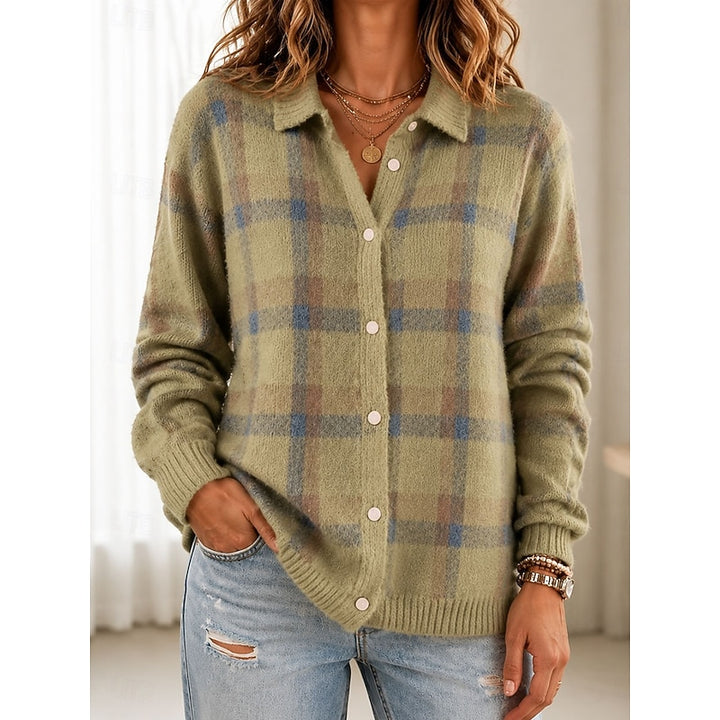 Rosalind | Classic Plaid Button Cardigan