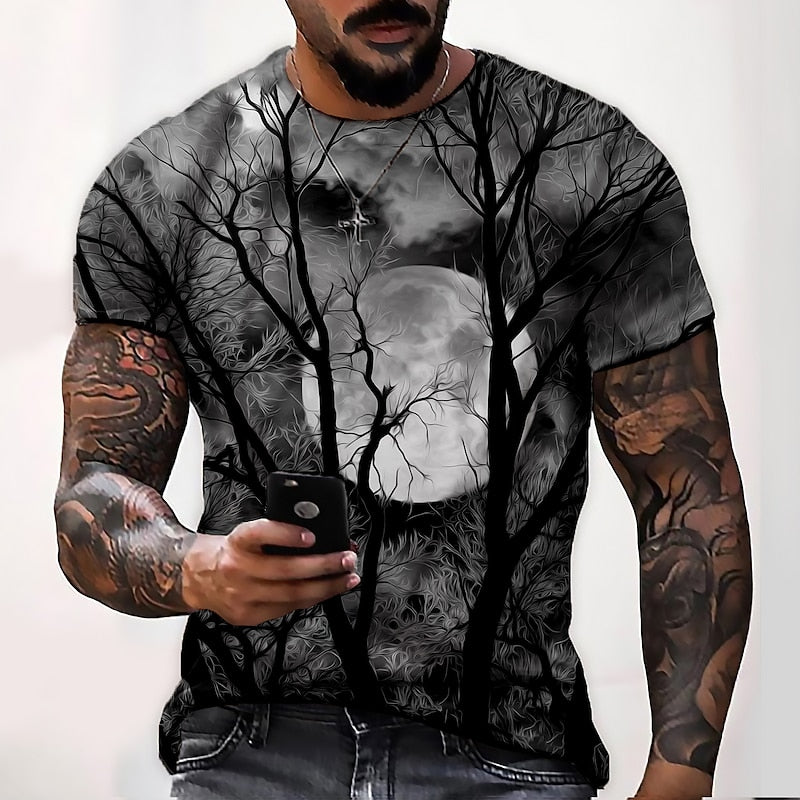 Jonah | Halloween Moon Graphic Crew Neck T-Shirt