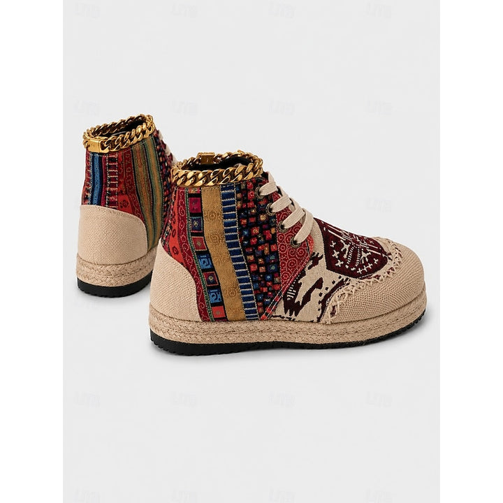 Talia | Boho Patterned High-Top Sneakers