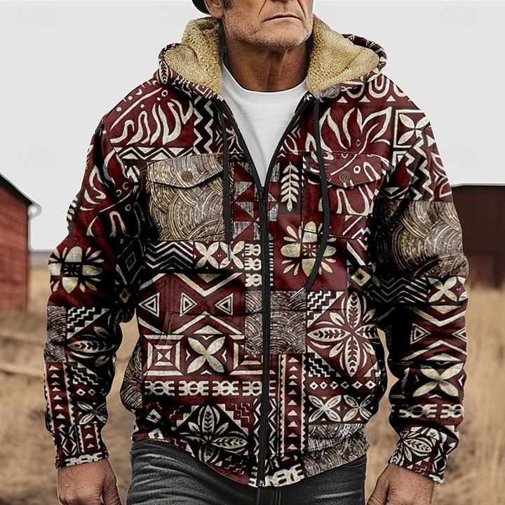 Elias | Patterned Zip Hooded Jacket