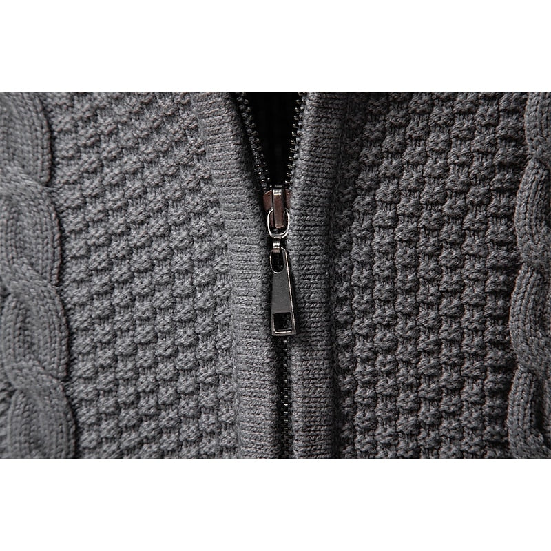 Gerard | Textured Zip-Up Cardigan