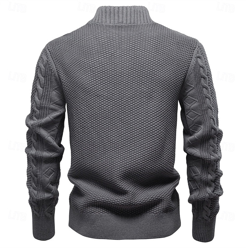 Gerard | Textured Zip-Up Cardigan