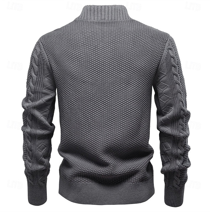 Gerard | Textured Zip-Up Cardigan
