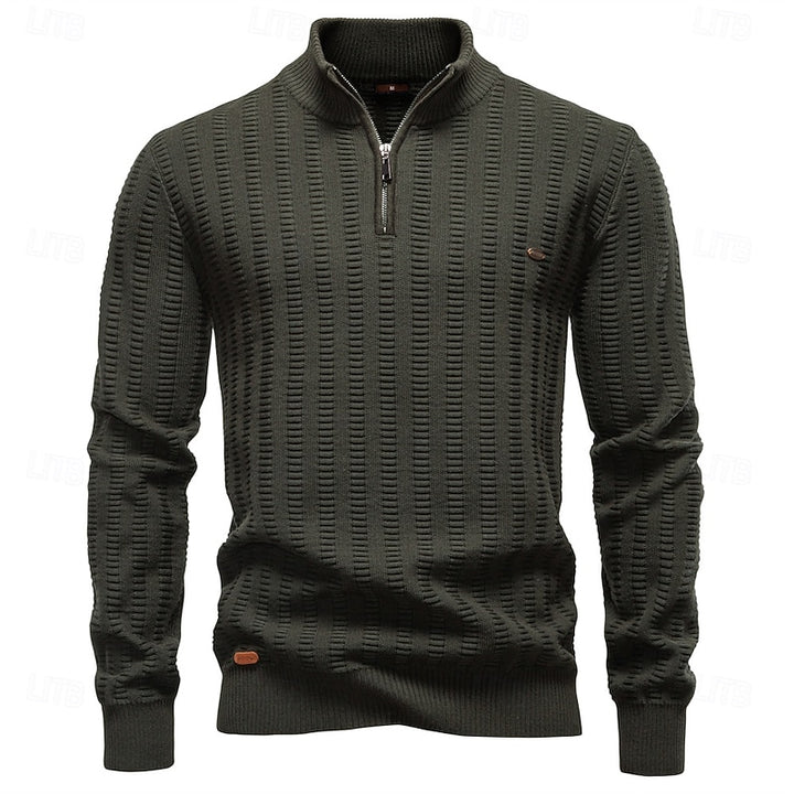 Sheldon | Textured Half-Zip Sweater