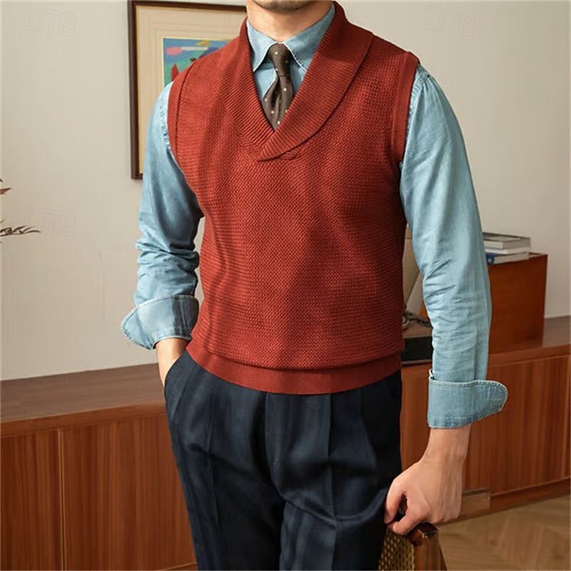 Alden | Shawl-Collar Knit Sweater Vest