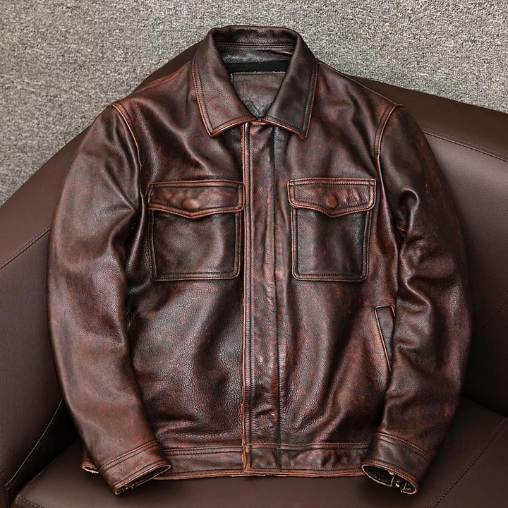 Anthony | Classic Collared Moto Jacket