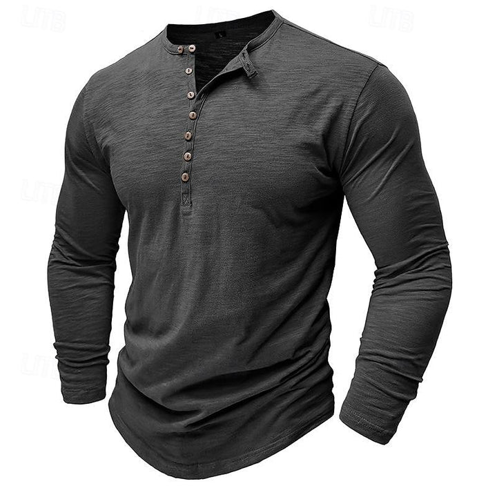 Ashton | Classic Long-Sleeve Henley Shirt