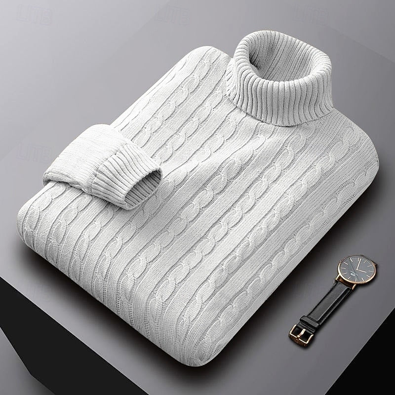 Rhys | Cable Knit Turtleneck Sweater