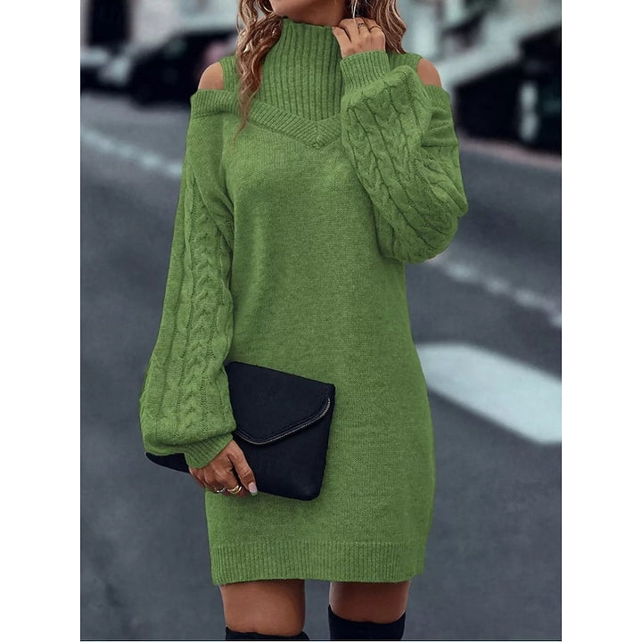 Winifred | Cold-Shoulder Turtleneck Sweater Dress