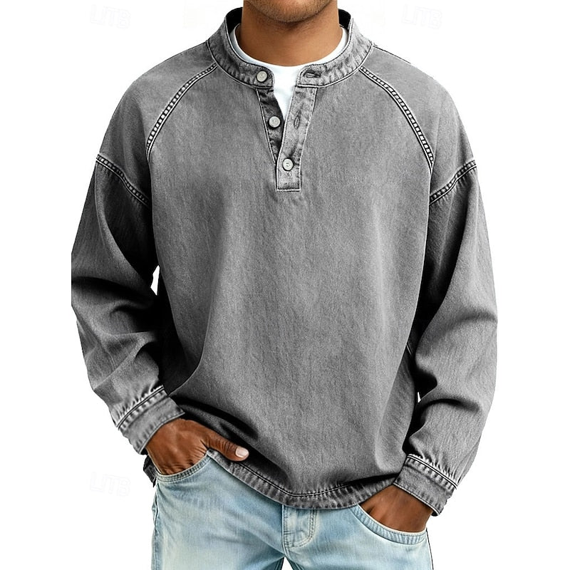 Colby | Vintage Washed Henley Shirt