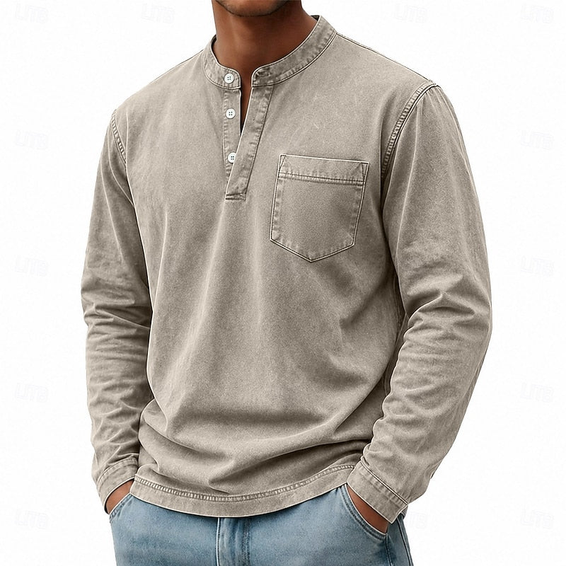Blaine | Vintage Washed Henley Shirt