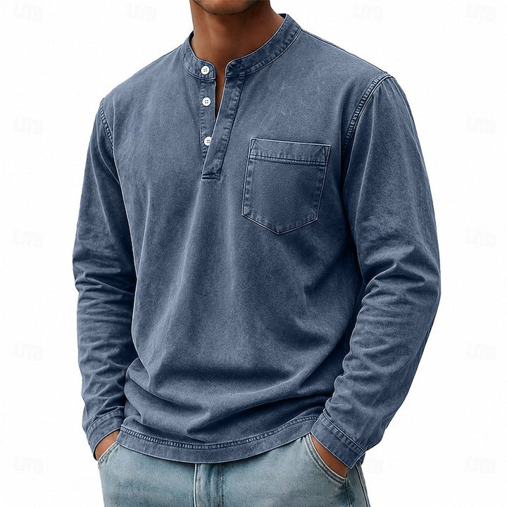 Blaine | Vintage Washed Henley Shirt