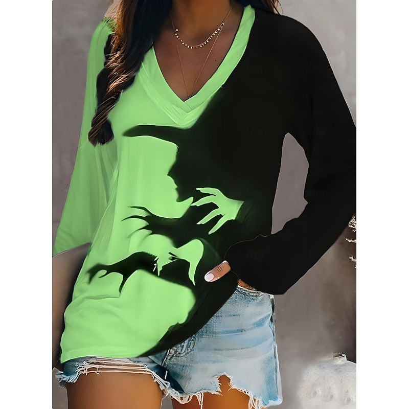 Odessa | Halloween Graphic V-Neck Top