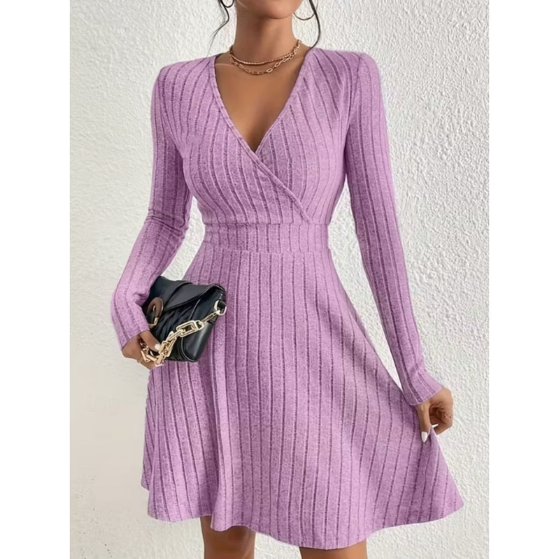 Yvonne | Wrap-Neck A-Line Dress