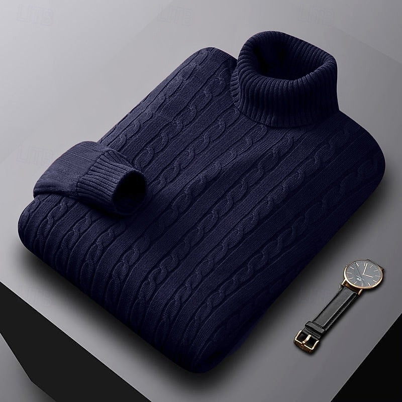 Rhys | Cable Knit Turtleneck Sweater