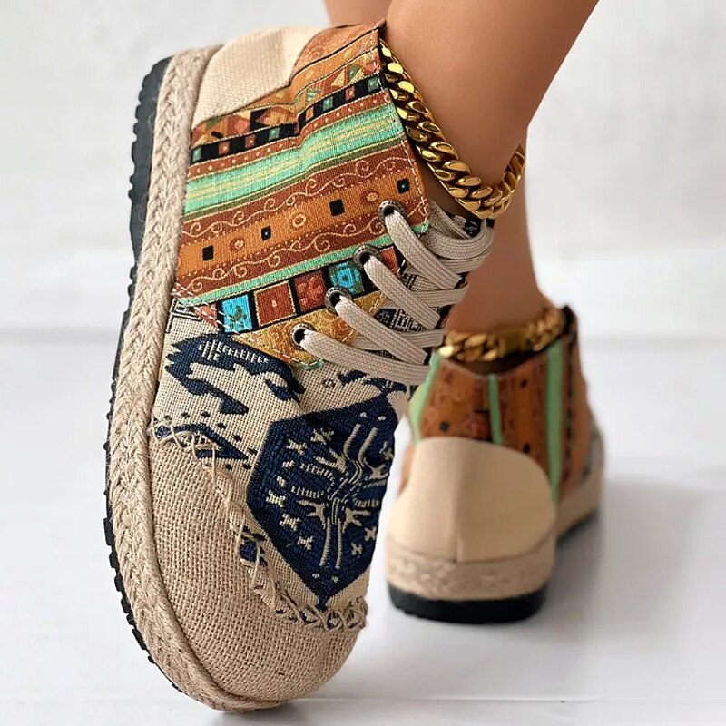 Talia | Boho Patterned High-Top Sneakers