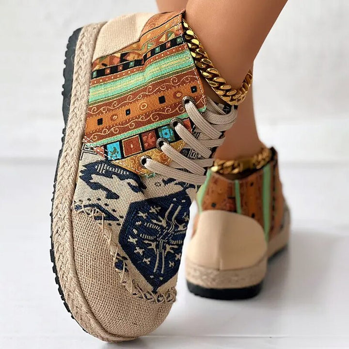 Talia | Boho Patterned High-Top Sneakers