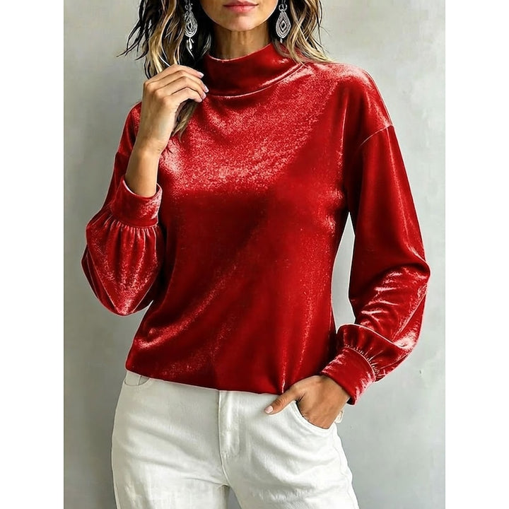 Clarice | Elegant Mock Neck Blouse