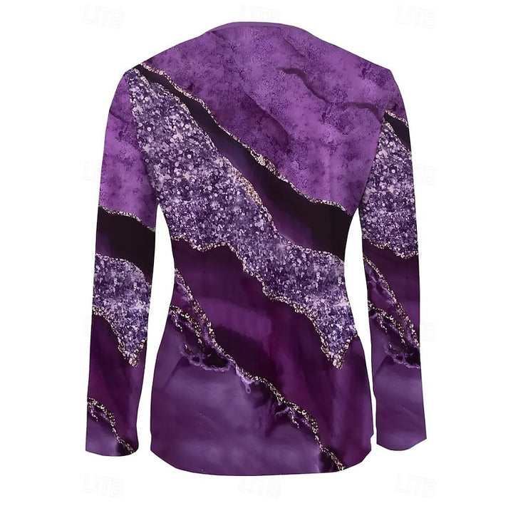 Rachel | Floral Quarter-Zip Long Sleeve Top