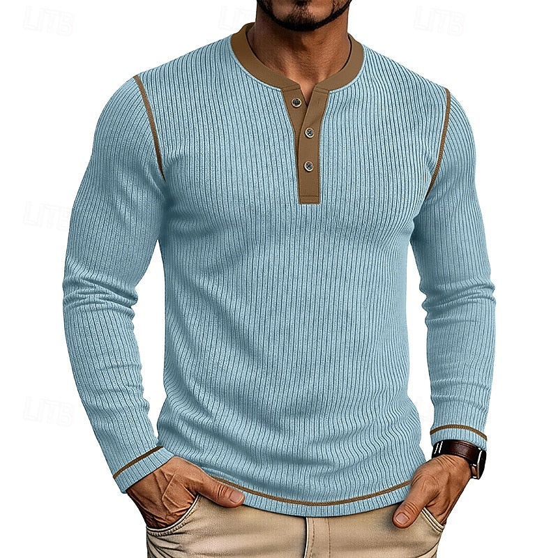 Jared | Ribbed Henley Shirt