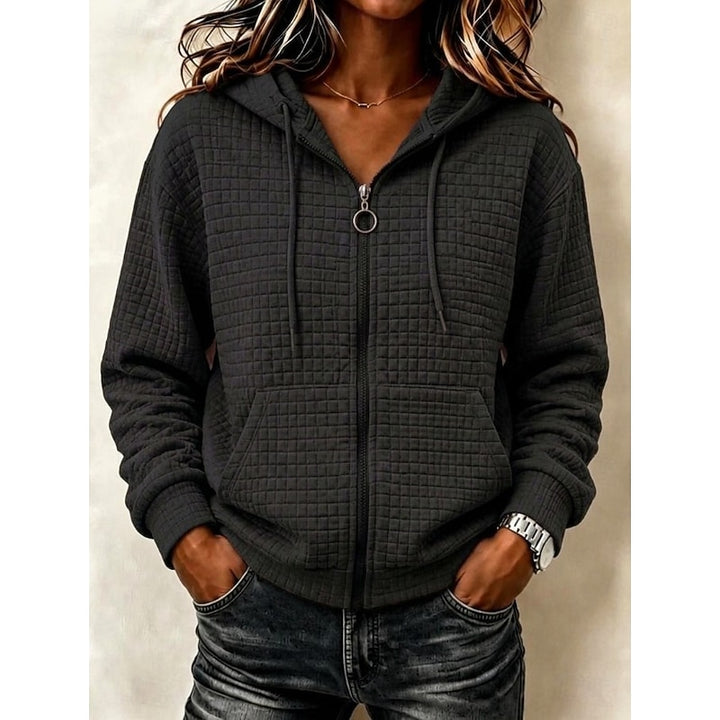 Kathryn | Textured Zip-Up Hoodie