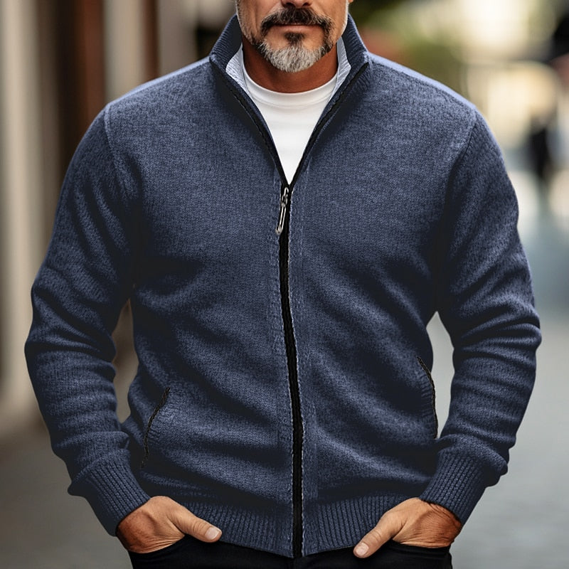 Howard | Stand-Collar Zip Cardigan