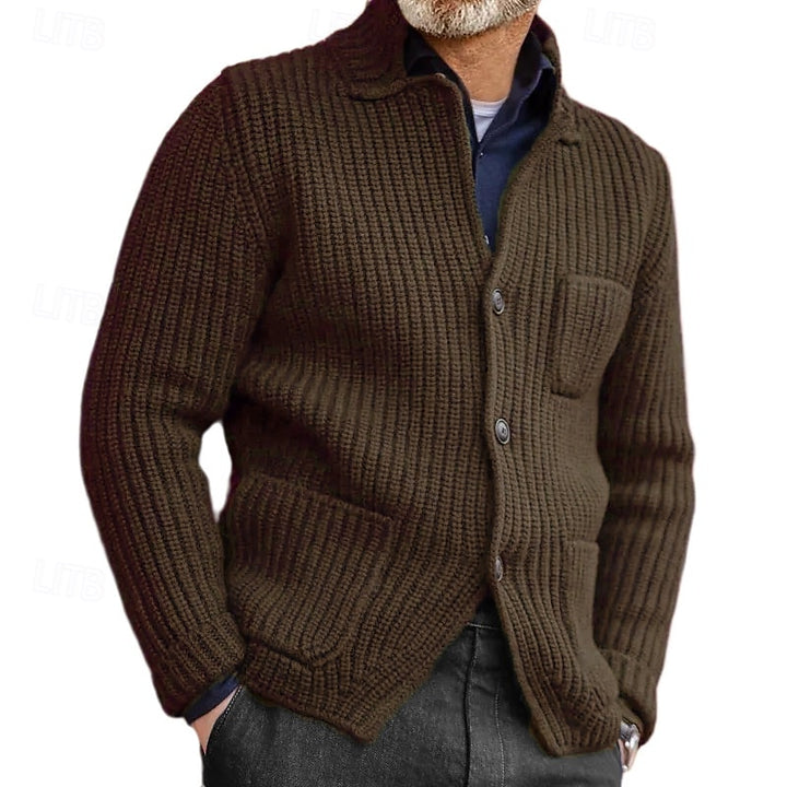 Callen | Ribbed Stand-Collar Cardigan