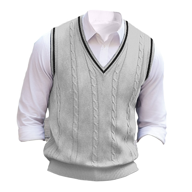 Oscar | Cable-Knit V-Neck Sweater Vest