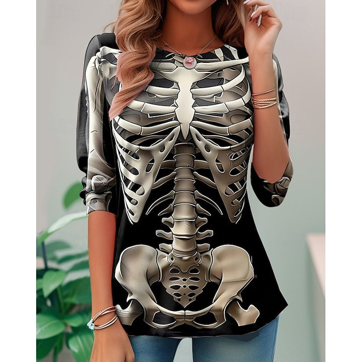 Iris | Halloween Skeleton Long-Sleeve Top