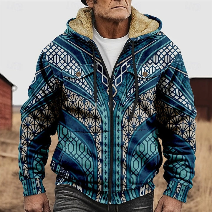 Elias | Patterned Zip Hooded Jacket