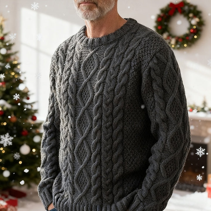 Ellis | Cable Knit Crew Neck Sweater