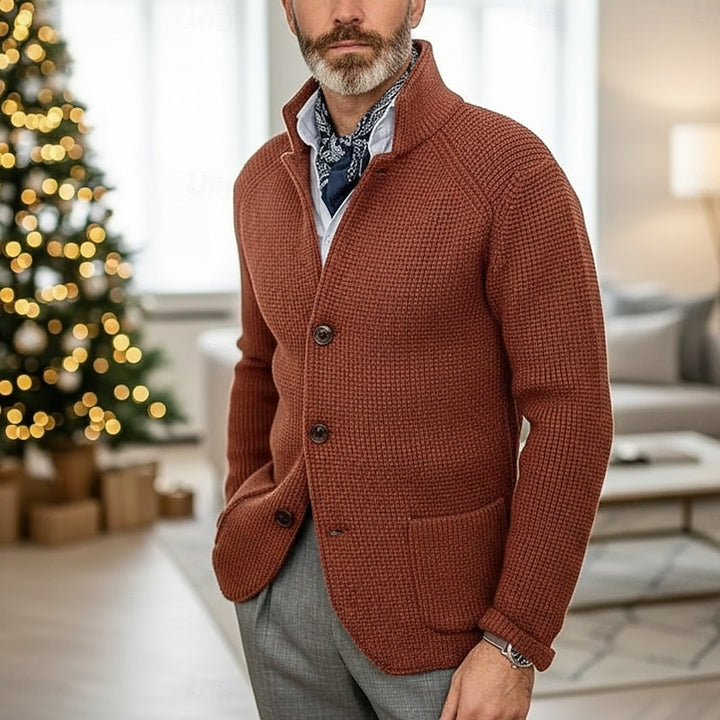 Archer | Textured Stand-Collar Cardigan